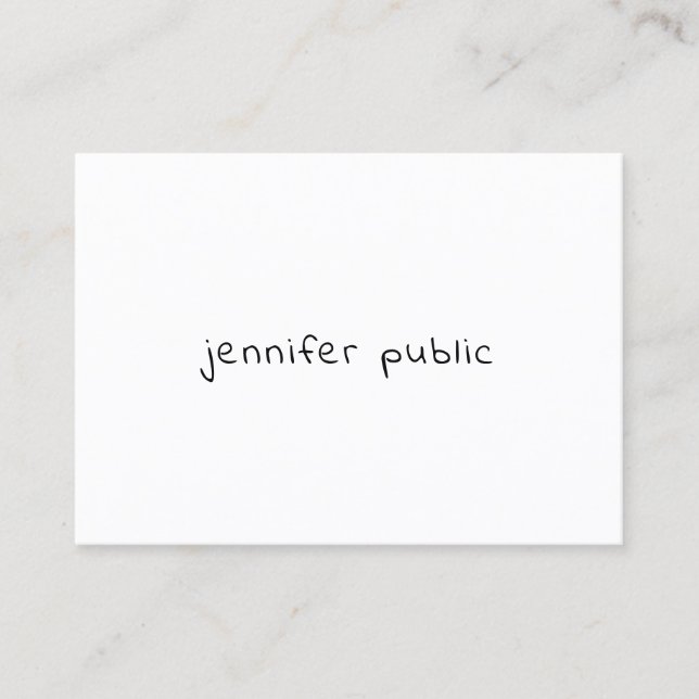 Trendy Modern Hand Script Name Simple Template Business Card (Front)