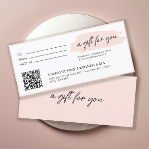 Trendy, modern, handwriting, with qr-code, pink