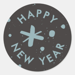 Trendy Modern Handwritten Happy New Year Sticker