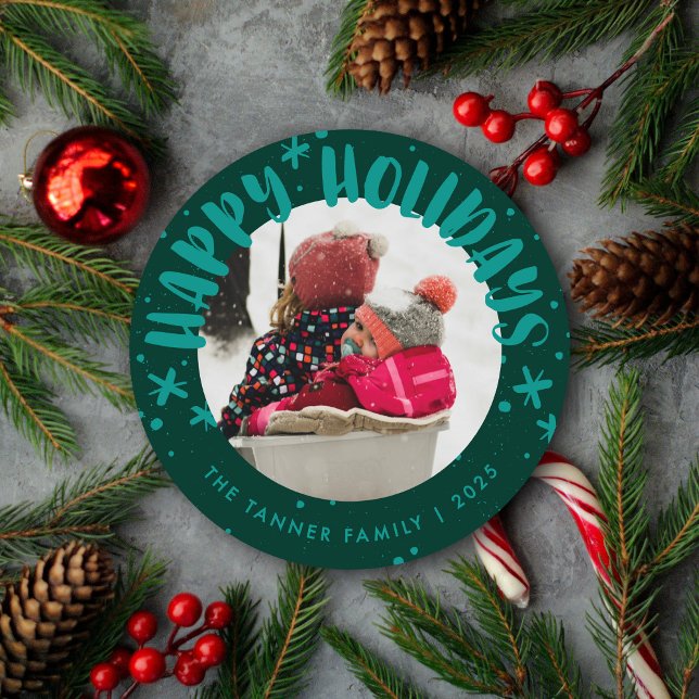 Trendy Modern Handwritten Holiday Photo Card (Creator Uploaded)