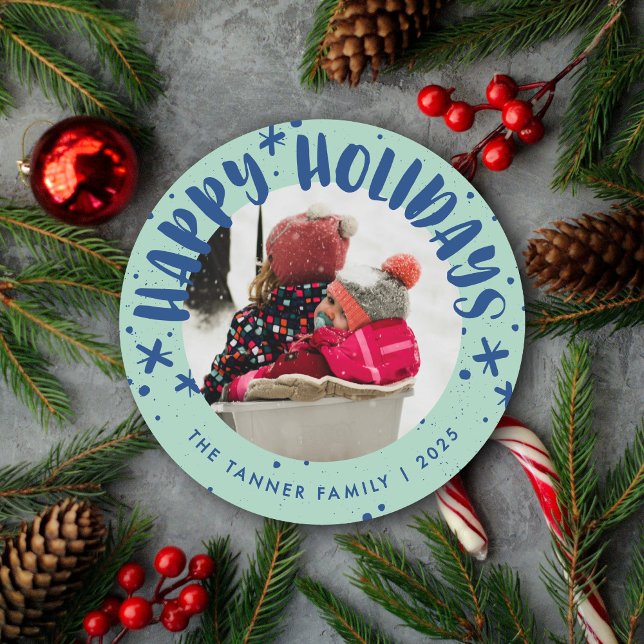 Trendy Modern Handwritten Holiday Photo Card (Creator Uploaded)