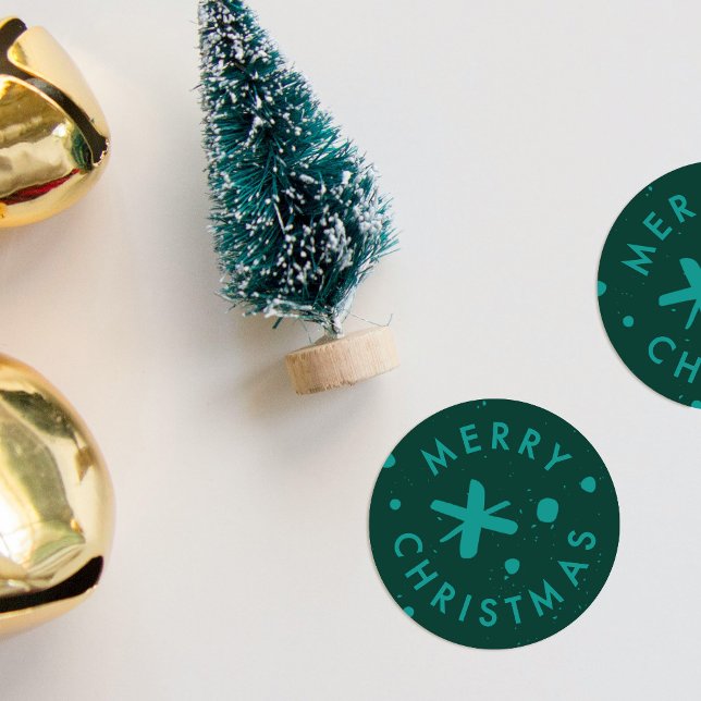 Trendy Modern Handwritten Merry Christmas Sticker (Creator Uploaded)
