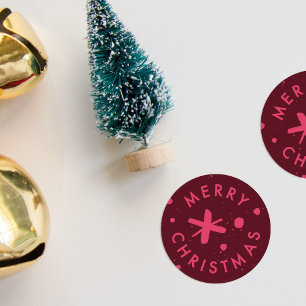 Trendy Modern Handwritten Merry Christmas Sticker