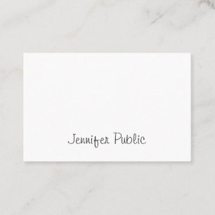 Trendy Modern Handwritten Script Cool Sleek Plain Business Card