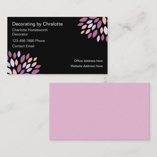 Trendy Modern Home Decorating Business Card (Front/Back)