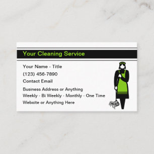 Trendy Modern House Cleaning Business Cards