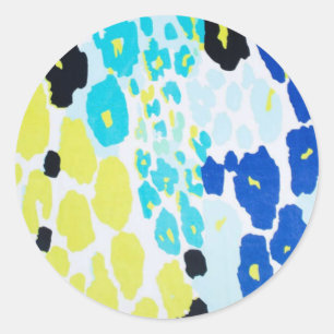 Trendy Modern Leopard Pattern Classic Round Sticker