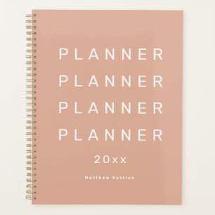 Trendy Modern Light Pink Weekly Dated Planner