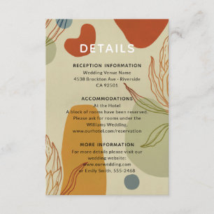 Trendy Modern Line Abstract Protea Botanical Enclosure Card
