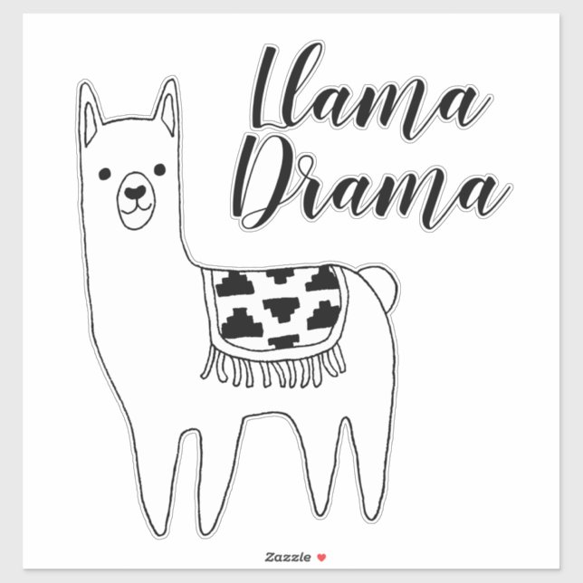 Trendy Modern Llama Sketch Llama Drama Script (Sheet)