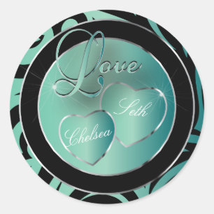 Trendy Modern Love   Personalise Classic Round Sticker