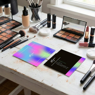 Trendy Modern Makeup Artist Colourful Gradient Business Card