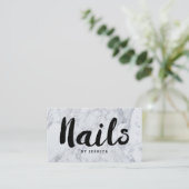 Trendy Modern Marble Nail Technician Business Card (Standing Front)