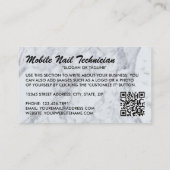 Trendy Modern Marble Nail Technician Business Card (Back)
