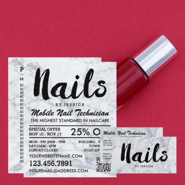 Trendy Modern Marble Nail Technician, Nail Salon Flyer (Creator Uploaded)