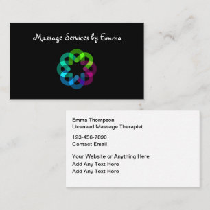 Trendy Modern Massage Therapist Business Cards 