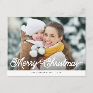 trendy modern merry christmas postcard