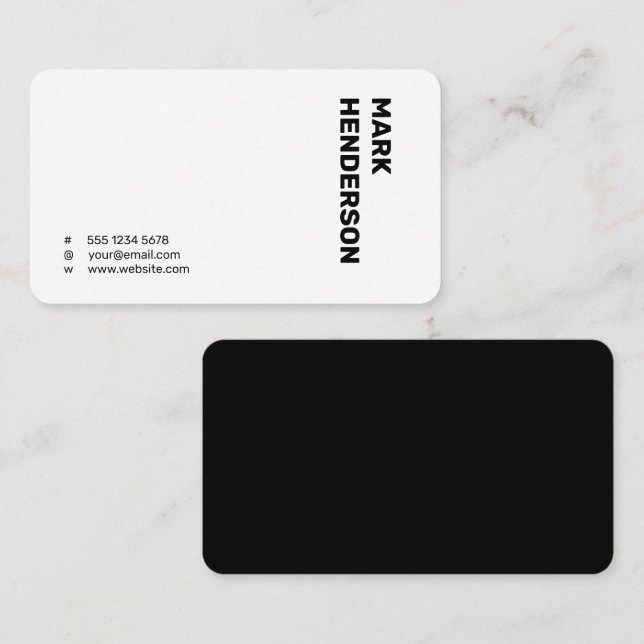 Trendy Modern Minimal Black and White  Business Card (Front/Back)