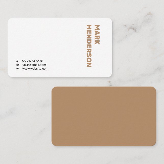 Trendy Modern Minimal Brown Business Card (Front/Back)