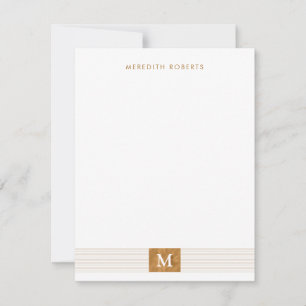 Trendy Modern Minimalist Copper Foil Monogram Card