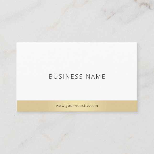 Trendy Modern Minimalist Elegant Gold Template Business Card (Front)