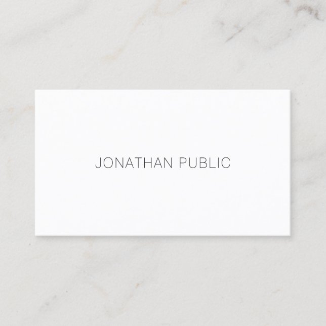 Trendy Modern Minimalist Elegant Simple Template Business Card (Front)