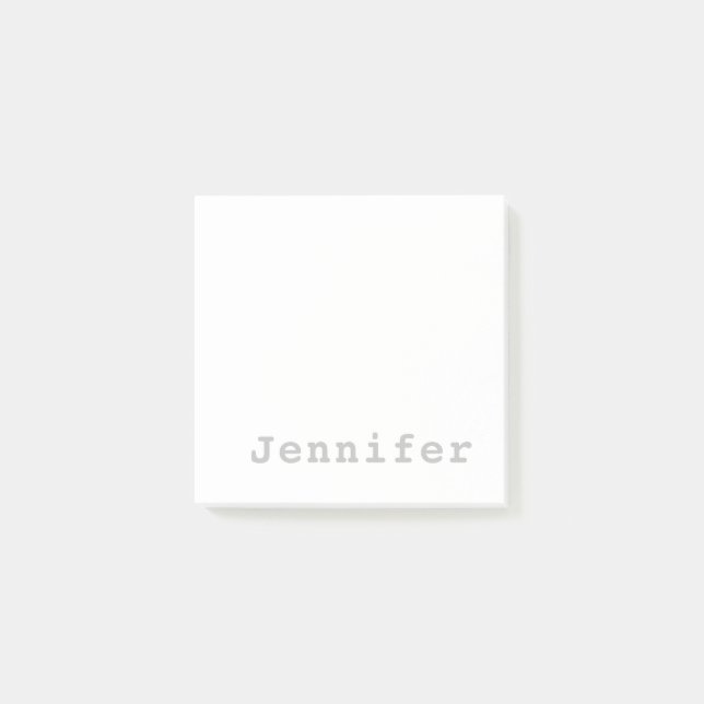 Trendy Modern Minimalist Professional Chic Name Post-it Notes (Front)