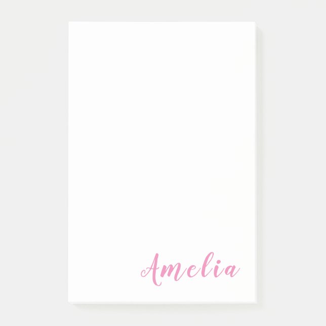 Trendy Modern Minimalist Professional Chic Pink Post-it Notes (Front)