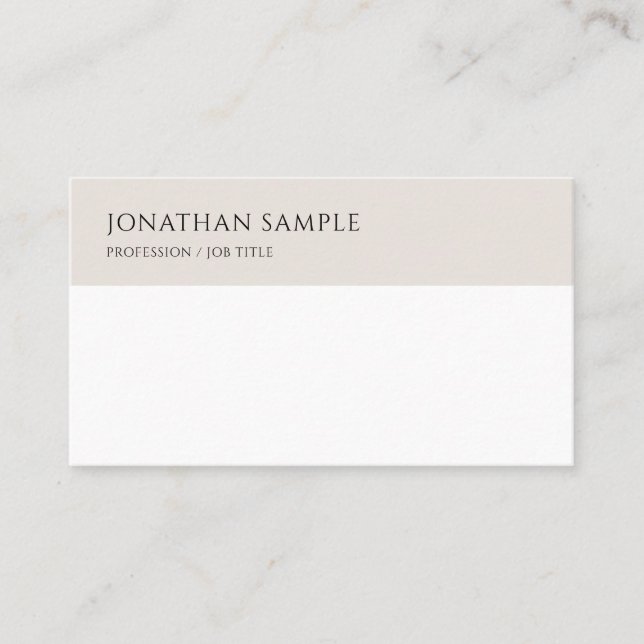 Trendy Modern Minimalist Professional Template Business Card (Front)