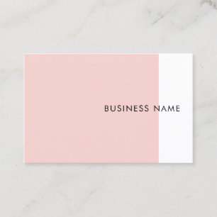 Trendy Modern Minimalist Template Blush Pink White Business Card