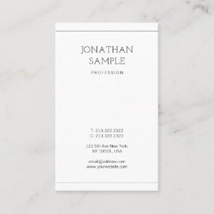 Trendy Modern Minimalistic Design Chic Plain Luxe Business Card