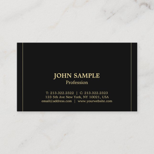 Trendy Modern Minimalistic Professional Plain Luxe Business Card (Front)