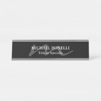 Trendy modern monogram initial professional black