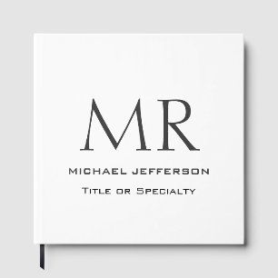 Trendy Modern Monogram Plain Minimalist Guest Book