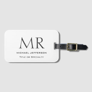 Trendy Modern Monogram Plain Minimalist Luggage Tag