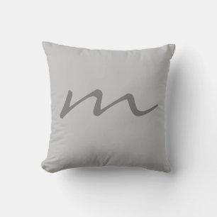 Trendy modern monogram professional grey cushion