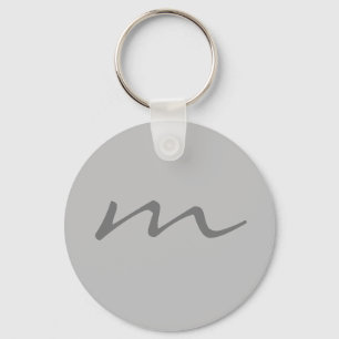 Trendy modern monogram professional grey key ring