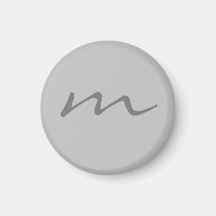 Trendy modern monogram professional grey magnet