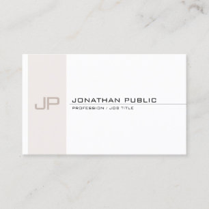 Trendy Modern Monogrammed Elegant Simple Template Business Card