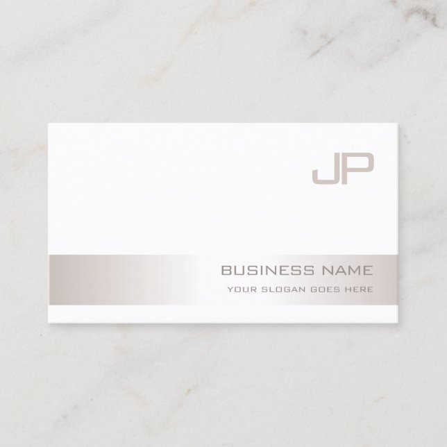 Trendy Modern Monogrammed Elegant Template Business Card (Front)