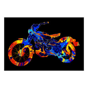 TRENDY MODERN MOTOCROSS COLORFUL ART ABSTRACT POSTER