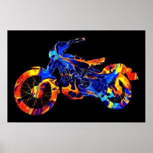 TRENDY MODERN MOTOCROSS COLORFUL ART ABSTRACT POSTER