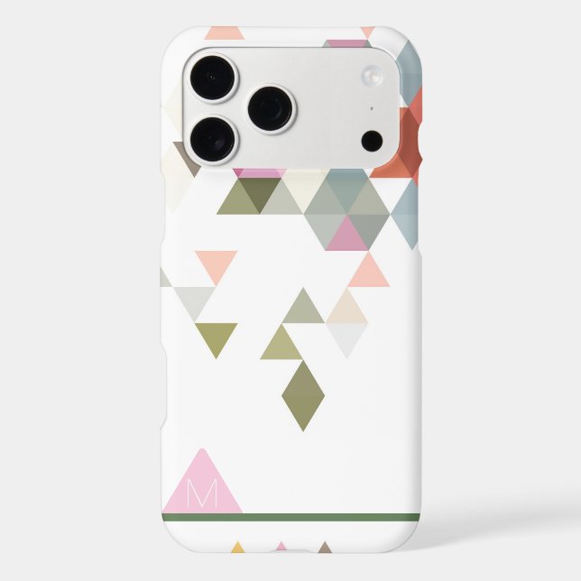 Trendy Modern Multi Colour Triangle Monogram Cell (Back)