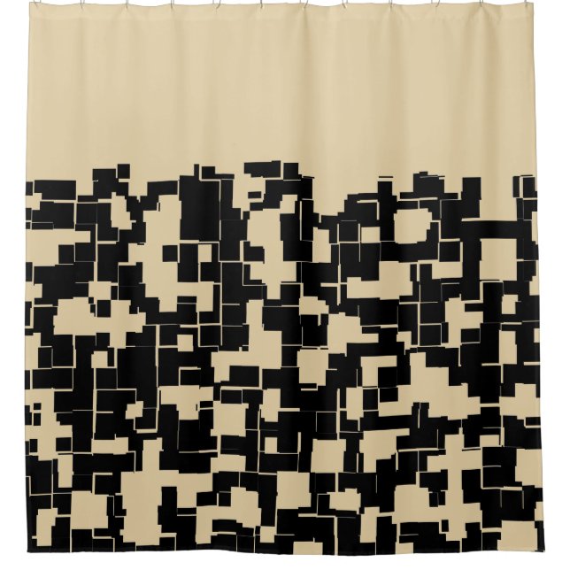 Trendy Modern Pattern - Black/Tan(Changeable) Shower Curtain (Front)