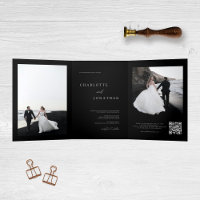 Trendy Modern Photo Black Wedding