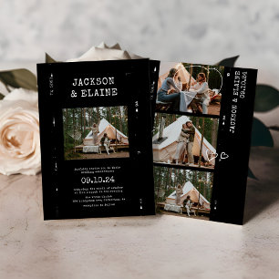 Trendy Modern Photo Booth Wedding Invitation