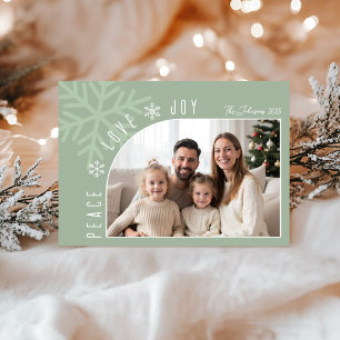 Trendy Modern Photo Christmas Holiday Card 