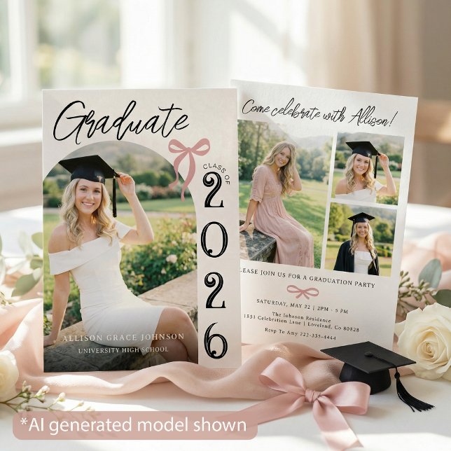 Trendy Modern Photo Graduation Invitation (Creator Uploaded)