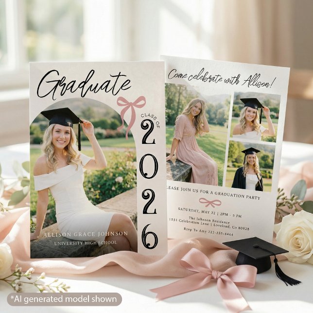 Trendy Modern Photo Graduation Invitation (Creator Uploaded)