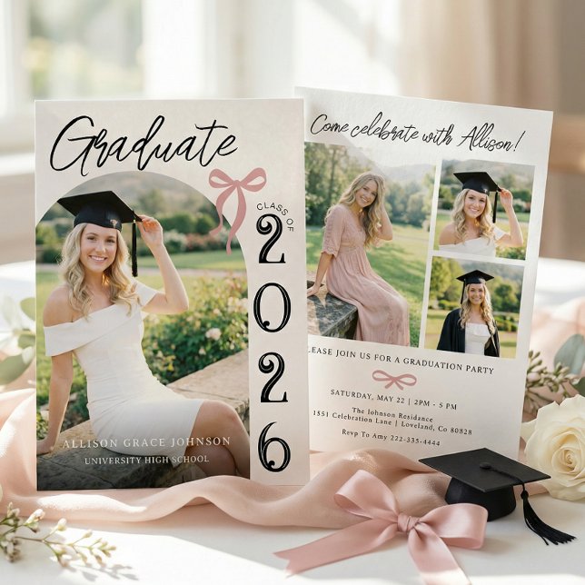 Trendy Modern Photo Graduation Invitation (Creator Uploaded)